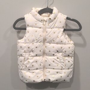 Old Navy polka dot puffy vest 12-18months